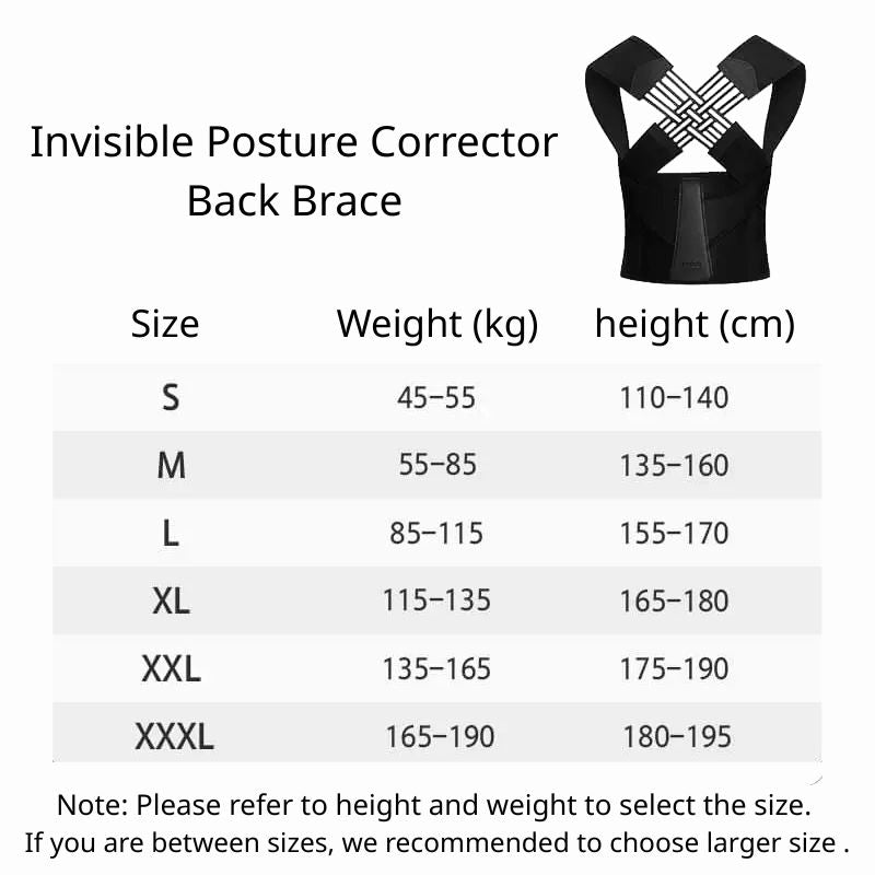 Invisible Posture Corrector Back Brace - Adjustable Shoulder Support